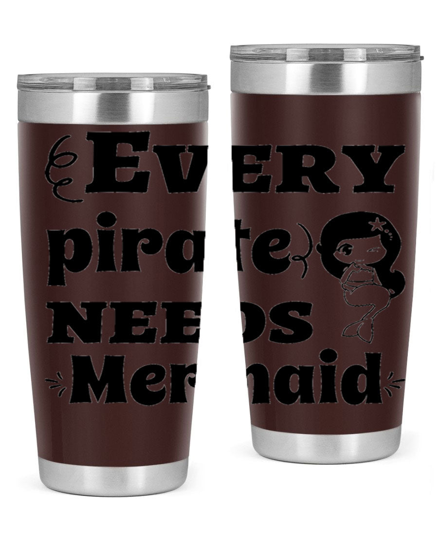 Mermaid 163# Tumbler featuring double wall vacuum insulation, vibrant design, and a press-in lid, perfect for hot and cold beverages.