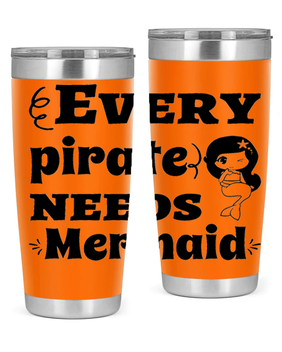 Mermaid 163# Tumbler featuring double wall vacuum insulation, vibrant design, and a press-in lid, perfect for hot and cold beverages.