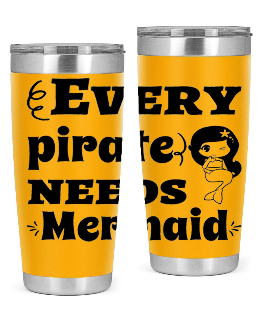 Mermaid 163# Tumbler featuring double wall vacuum insulation, vibrant design, and a press-in lid, perfect for hot and cold beverages.