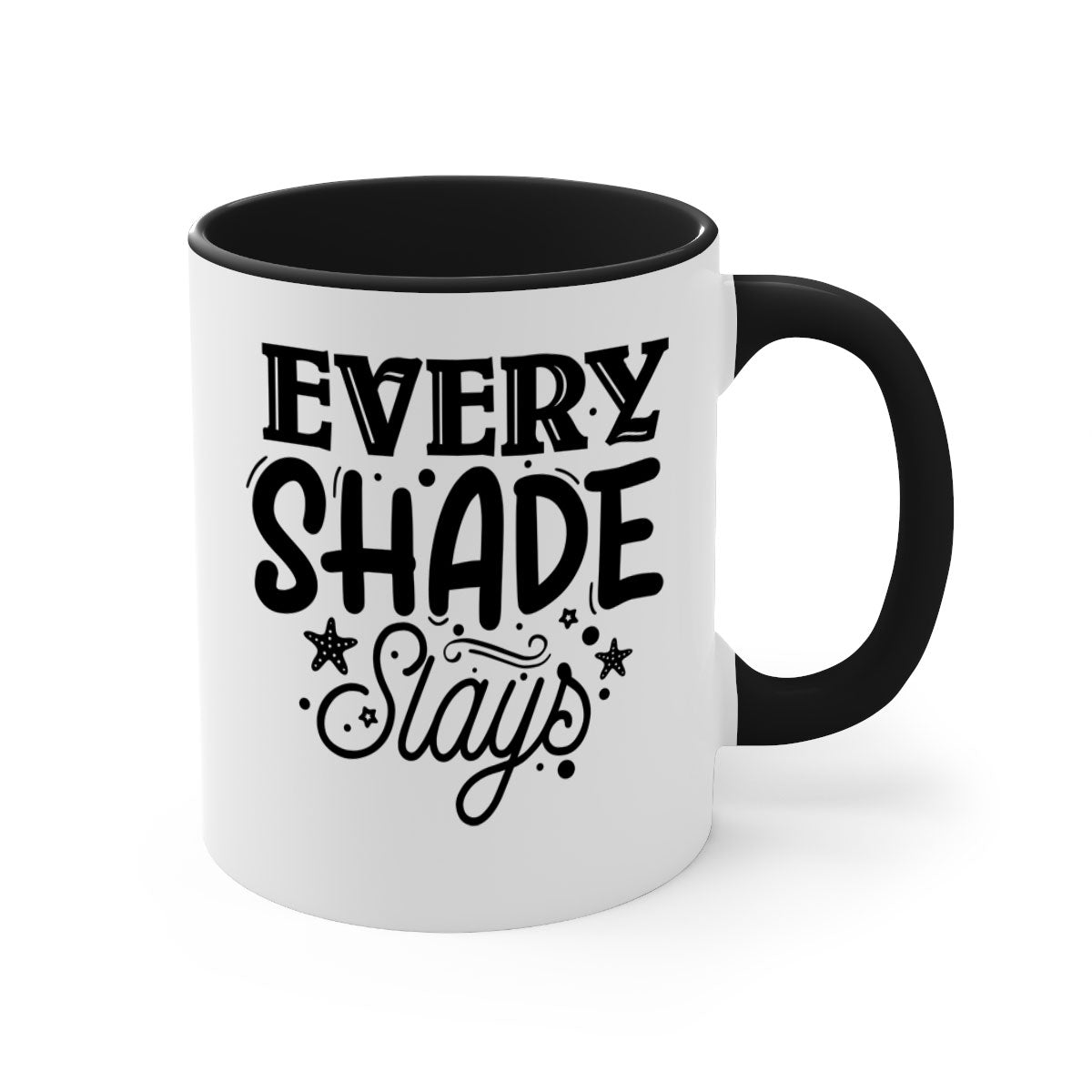 Every Shade Slays Style 38# Mug in various colors with a glossy finish and C-shaped handle.