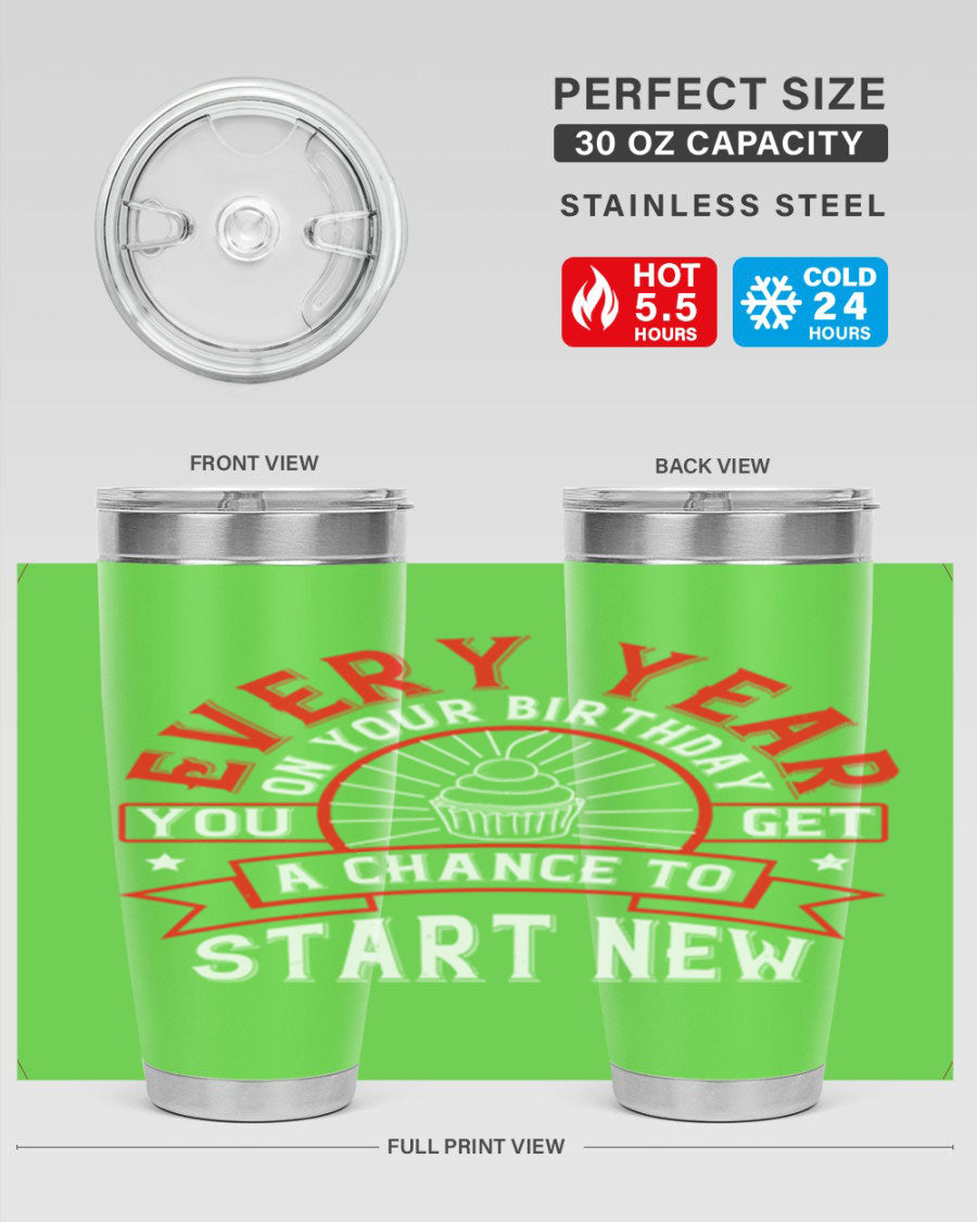 Stylish 20oz and 30oz stainless steel tumblers with double wall vacuum insulation, perfect for hot and cold beverages.