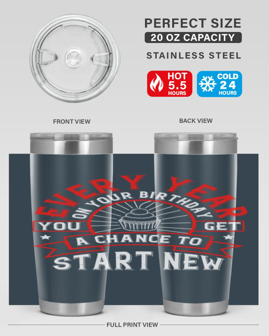 Stylish 20oz and 30oz stainless steel tumblers with double wall vacuum insulation, perfect for hot and cold beverages.