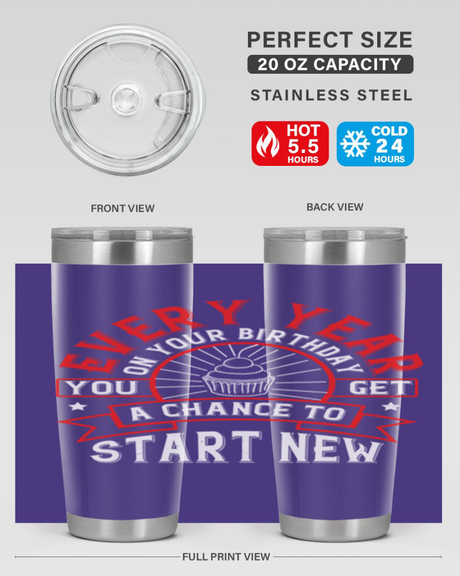 Stylish 20oz and 30oz stainless steel tumblers with double wall vacuum insulation, perfect for hot and cold beverages.