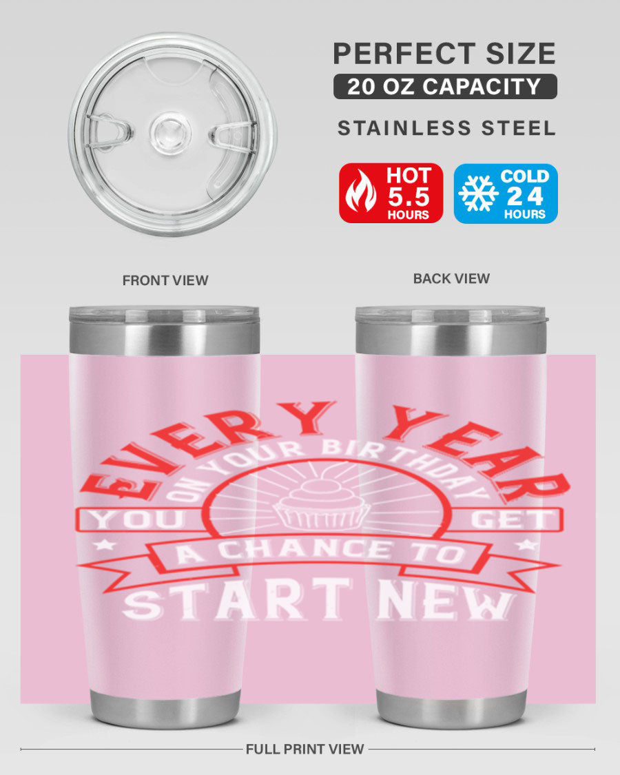 Stylish 20oz and 30oz stainless steel tumblers with double wall vacuum insulation, perfect for hot and cold beverages.