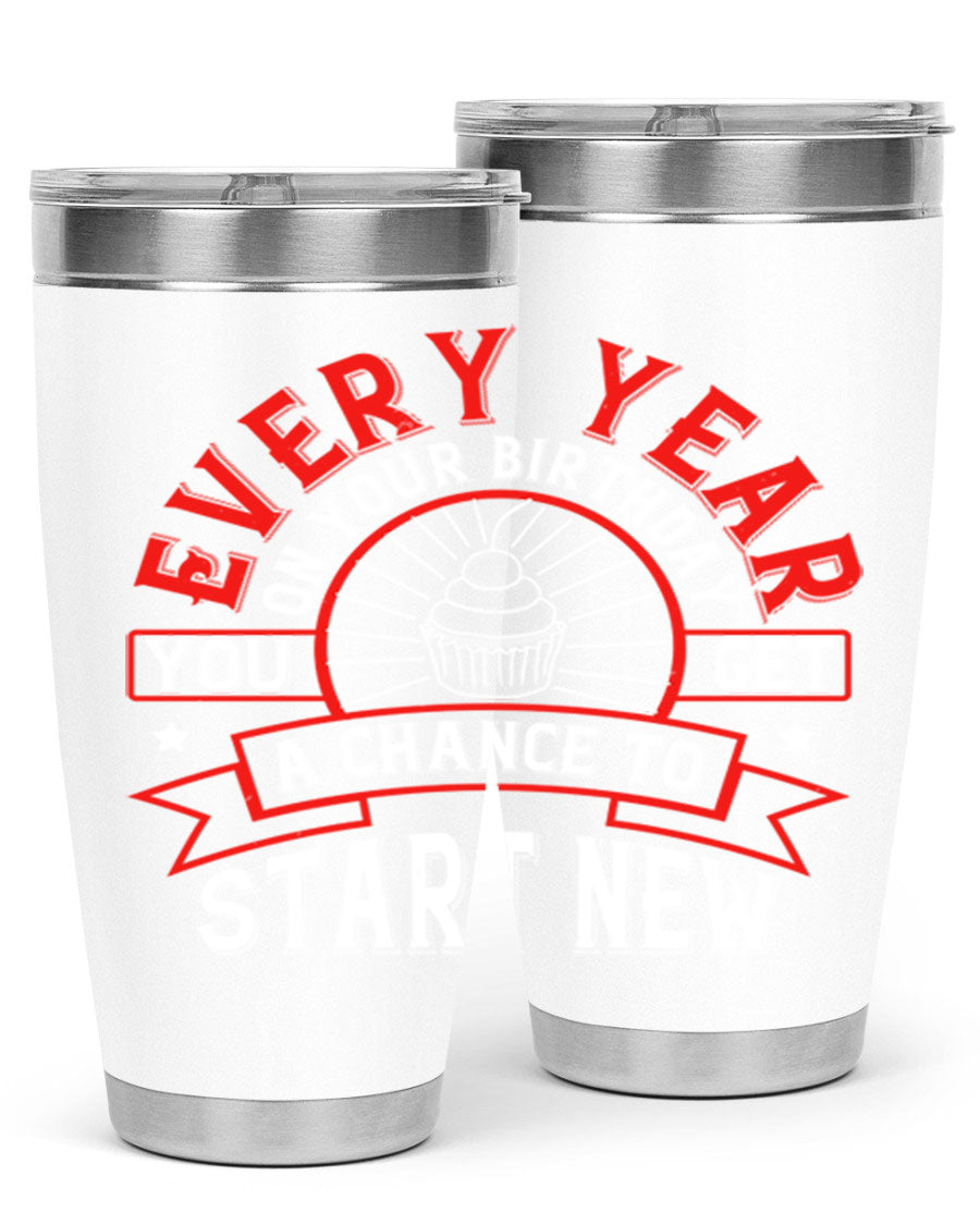 Stylish 20oz and 30oz stainless steel tumblers with double wall vacuum insulation, perfect for hot and cold beverages.