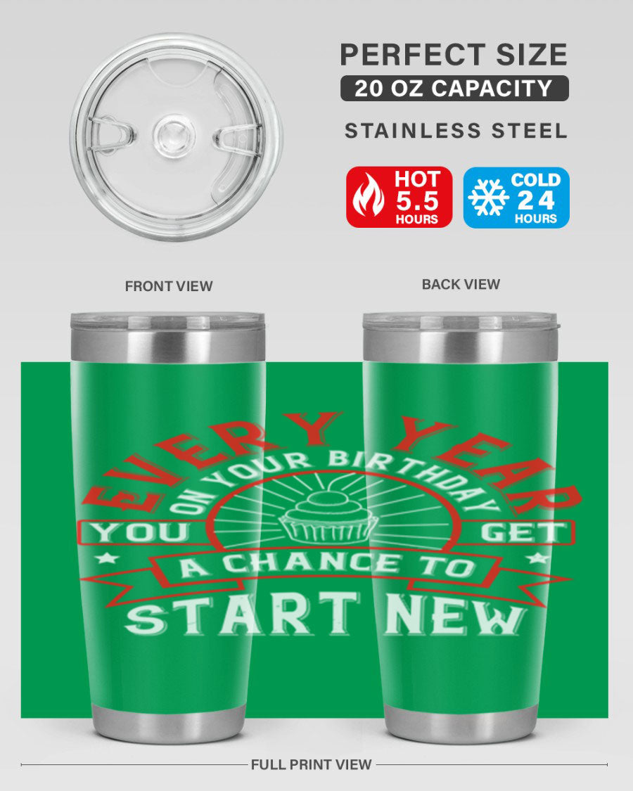 Stylish 20oz and 30oz stainless steel tumblers with double wall vacuum insulation, perfect for hot and cold beverages.