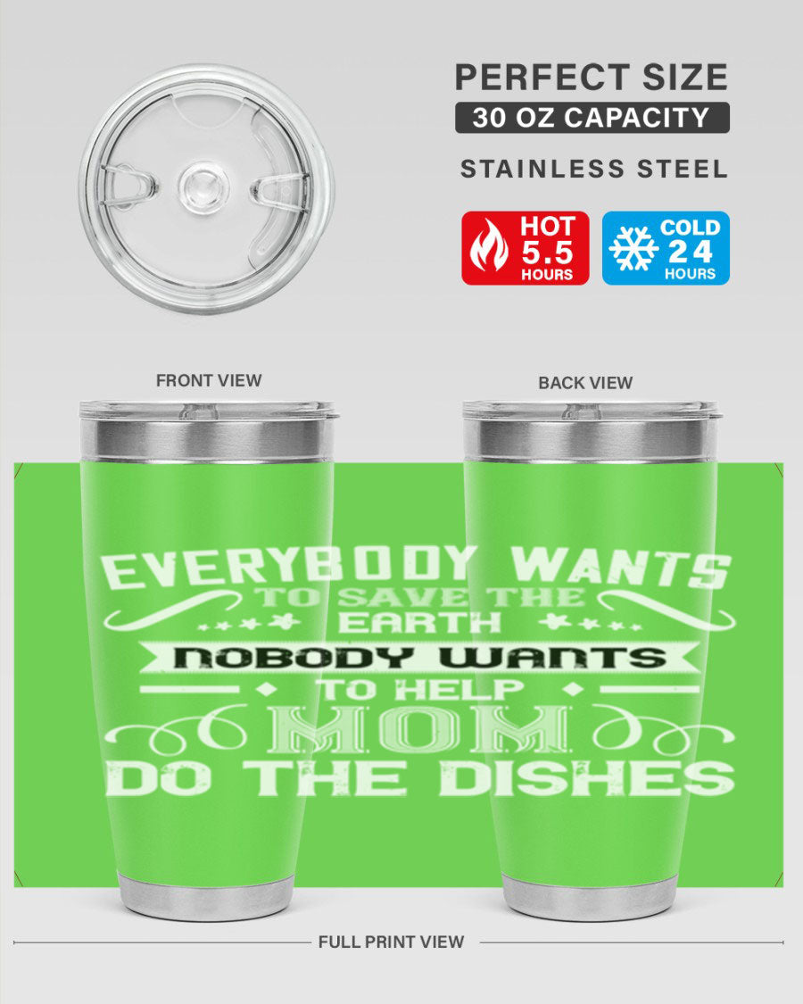 Everybody Wants 189# Mom Tumbler in stainless steel with a stylish design, perfect for hot and cold beverages.