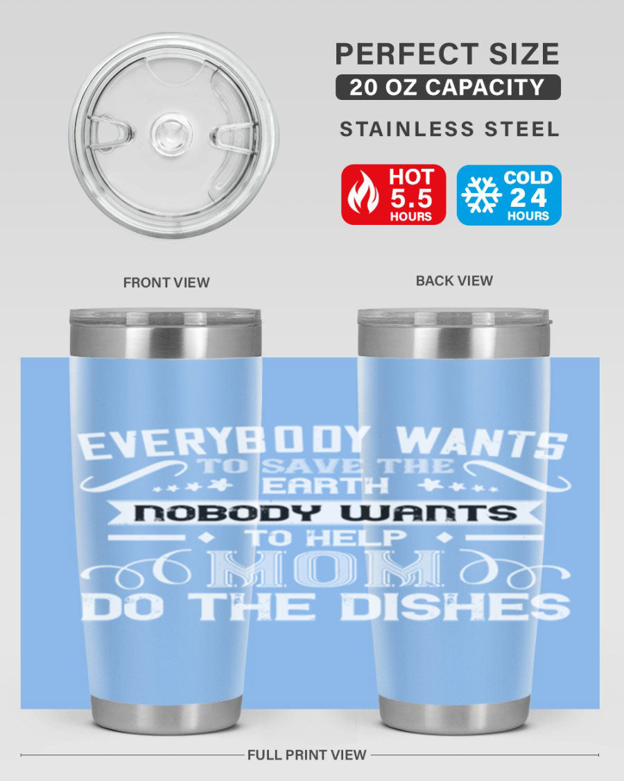 Everybody Wants 189# Mom Tumbler in stainless steel with a stylish design, perfect for hot and cold beverages.