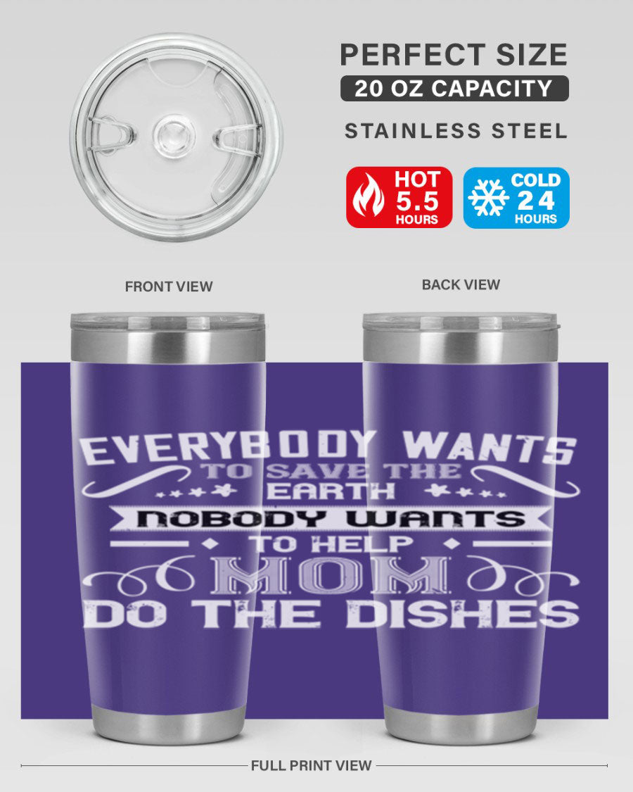 Everybody Wants 189# Mom Tumbler in stainless steel with a stylish design, perfect for hot and cold beverages.