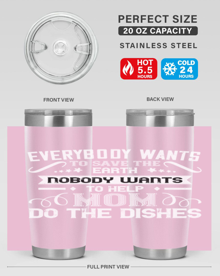 Everybody Wants 189# Mom Tumbler in stainless steel with a stylish design, perfect for hot and cold beverages.