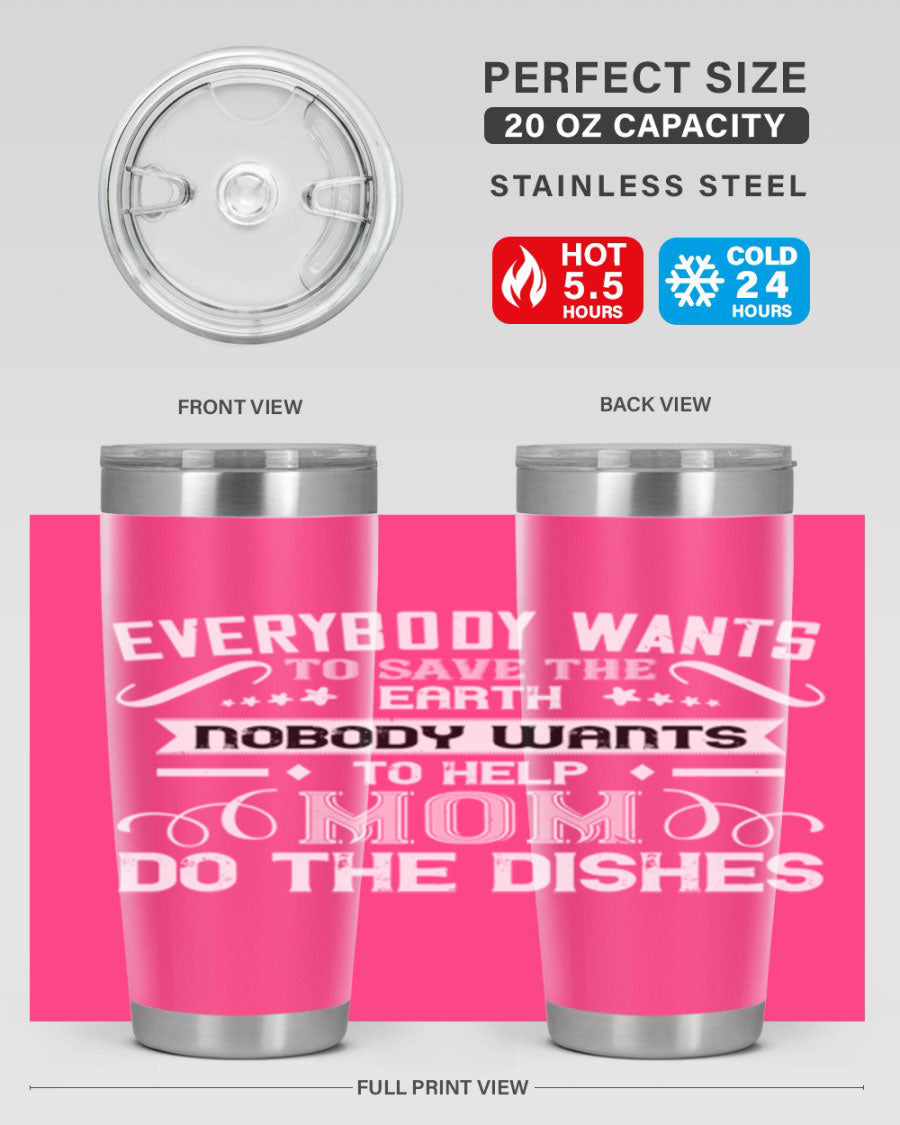 Everybody Wants 189# Mom Tumbler in stainless steel with a stylish design, perfect for hot and cold beverages.