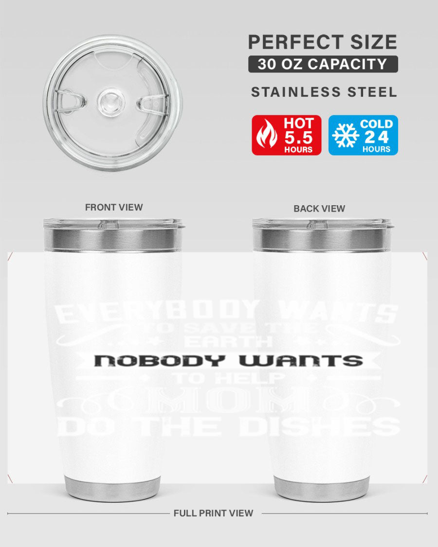 Everybody Wants 189# Mom Tumbler in stainless steel with a stylish design, perfect for hot and cold beverages.