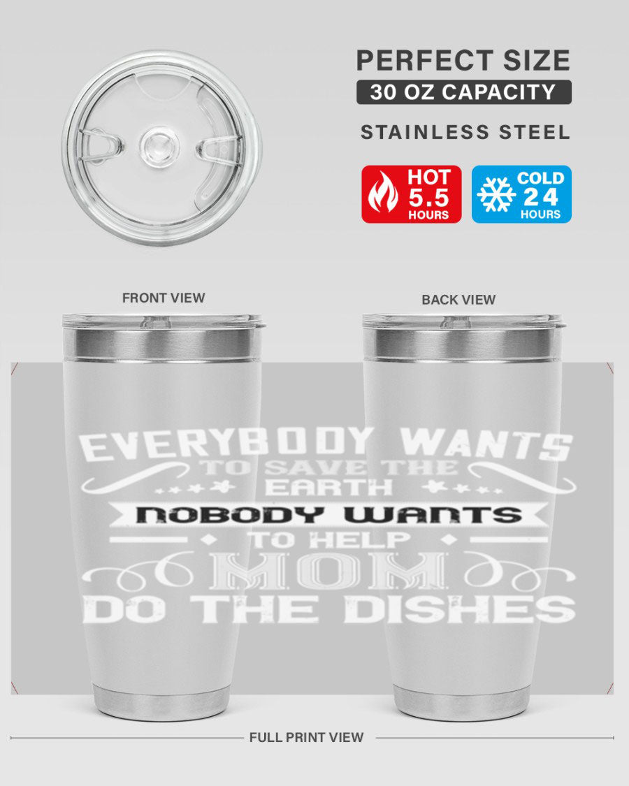 Everybody Wants 189# Mom Tumbler in stainless steel with a stylish design, perfect for hot and cold beverages.