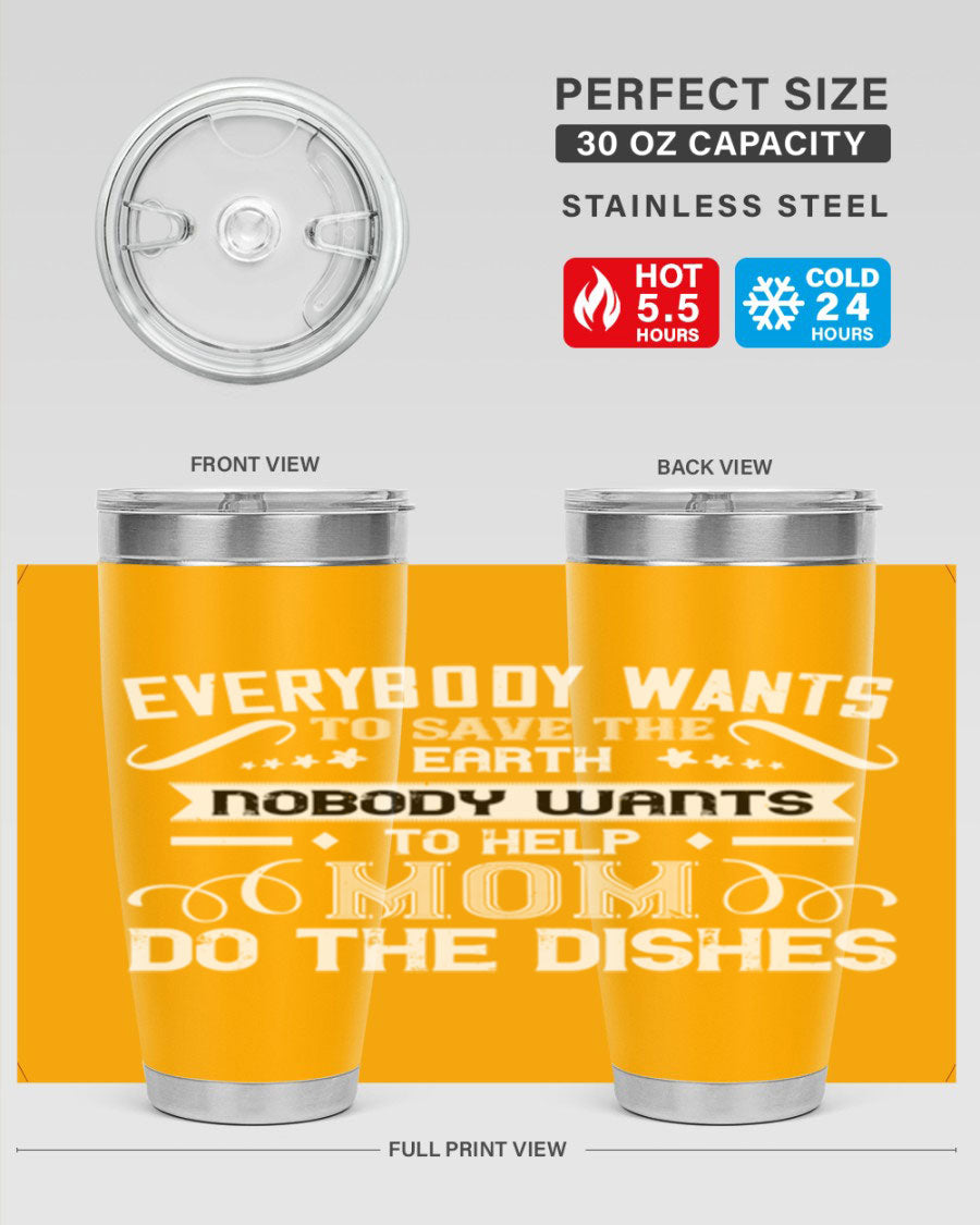 Everybody Wants 189# Mom Tumbler in stainless steel with a stylish design, perfect for hot and cold beverages.