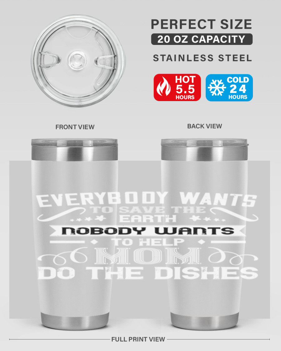 Everybody Wants 189# Mom Tumbler in stainless steel with a stylish design, perfect for hot and cold beverages.