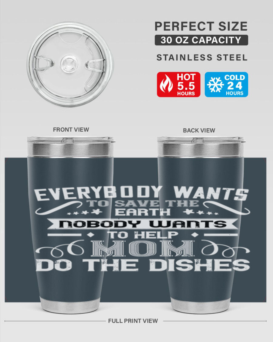 Everybody Wants 189# Mom Tumbler in stainless steel with a stylish design, perfect for hot and cold beverages.