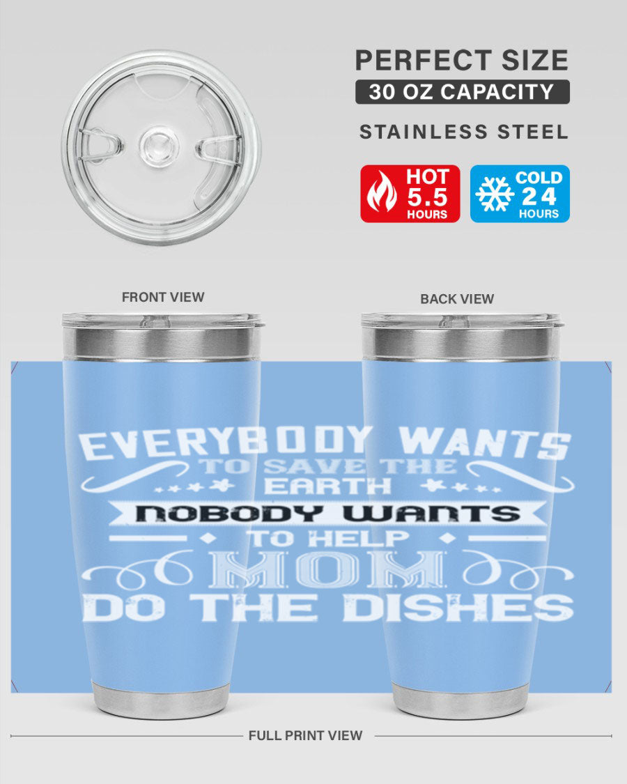 Everybody Wants 189# Mom Tumbler in stainless steel with a stylish design, perfect for hot and cold beverages.