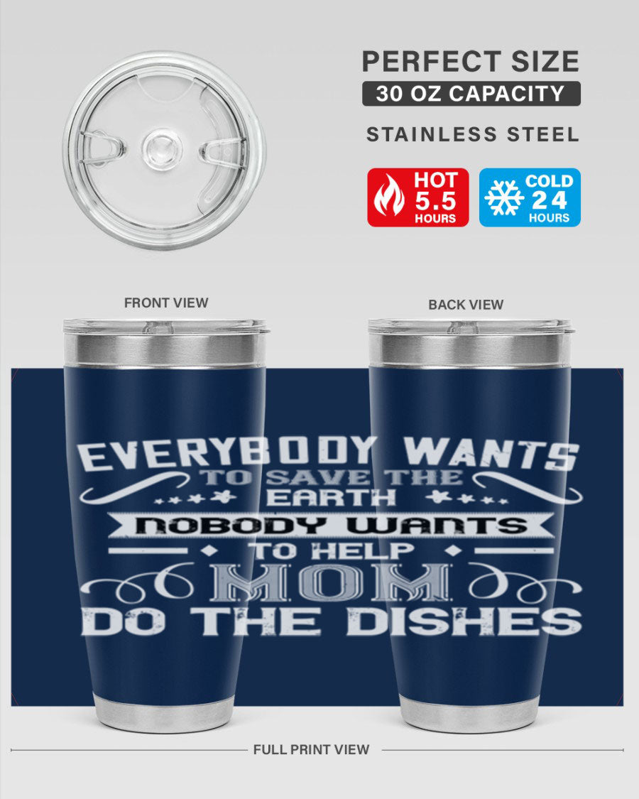 Everybody Wants 189# Mom Tumbler in stainless steel with a stylish design, perfect for hot and cold beverages.
