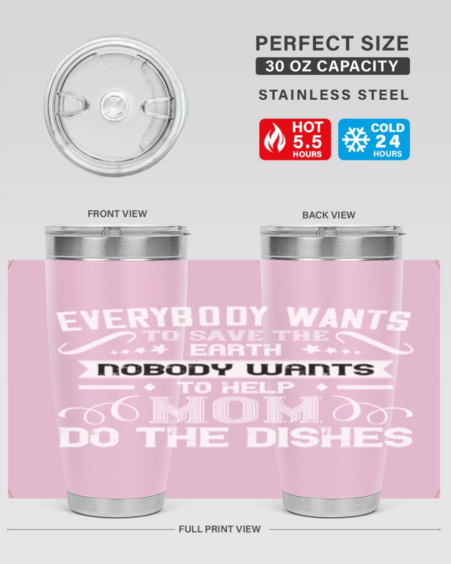 Everybody Wants 189# Mom Tumbler in stainless steel with a stylish design, perfect for hot and cold beverages.