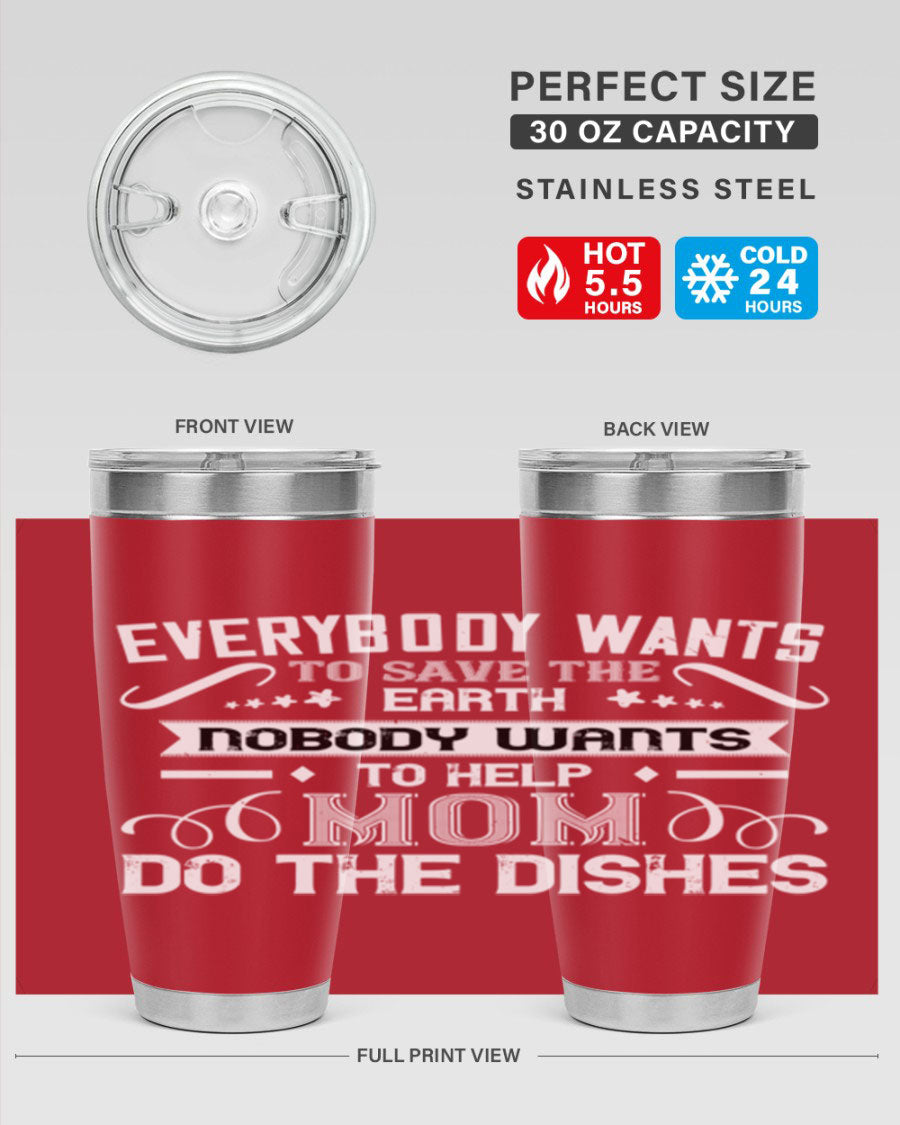 Everybody Wants 189# Mom Tumbler in stainless steel with a stylish design, perfect for hot and cold beverages.