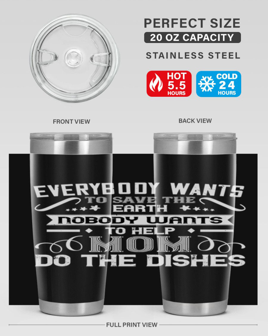 Everybody Wants 189# Mom Tumbler in stainless steel with a stylish design, perfect for hot and cold beverages.