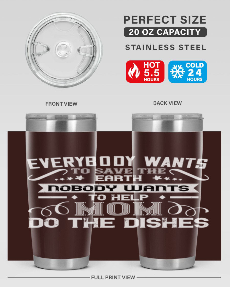 Everybody Wants 189# Mom Tumbler in stainless steel with a stylish design, perfect for hot and cold beverages.