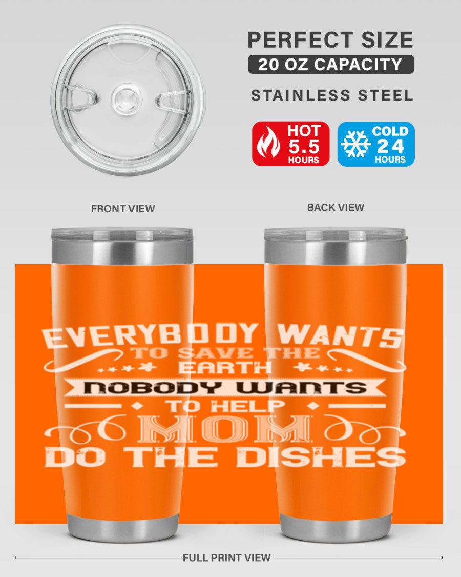 Everybody Wants 189# Mom Tumbler in stainless steel with a stylish design, perfect for hot and cold beverages.