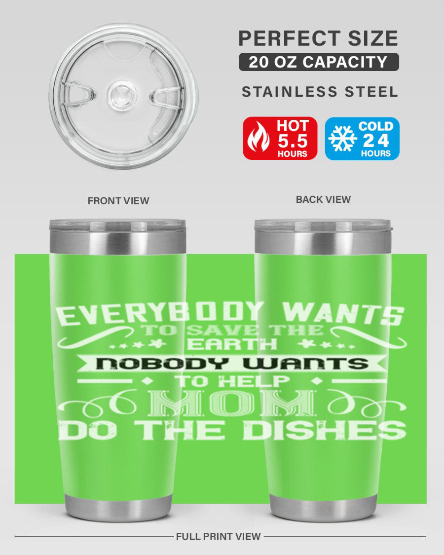 Everybody Wants 189# Mom Tumbler in stainless steel with a stylish design, perfect for hot and cold beverages.