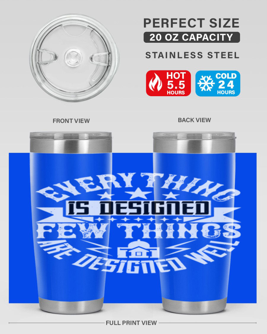 Everything is Designed Few Things are Designed Well Style 43# tumbler, showcasing double wall vacuum stainless steel with a copper lining and a drink-thru lid.