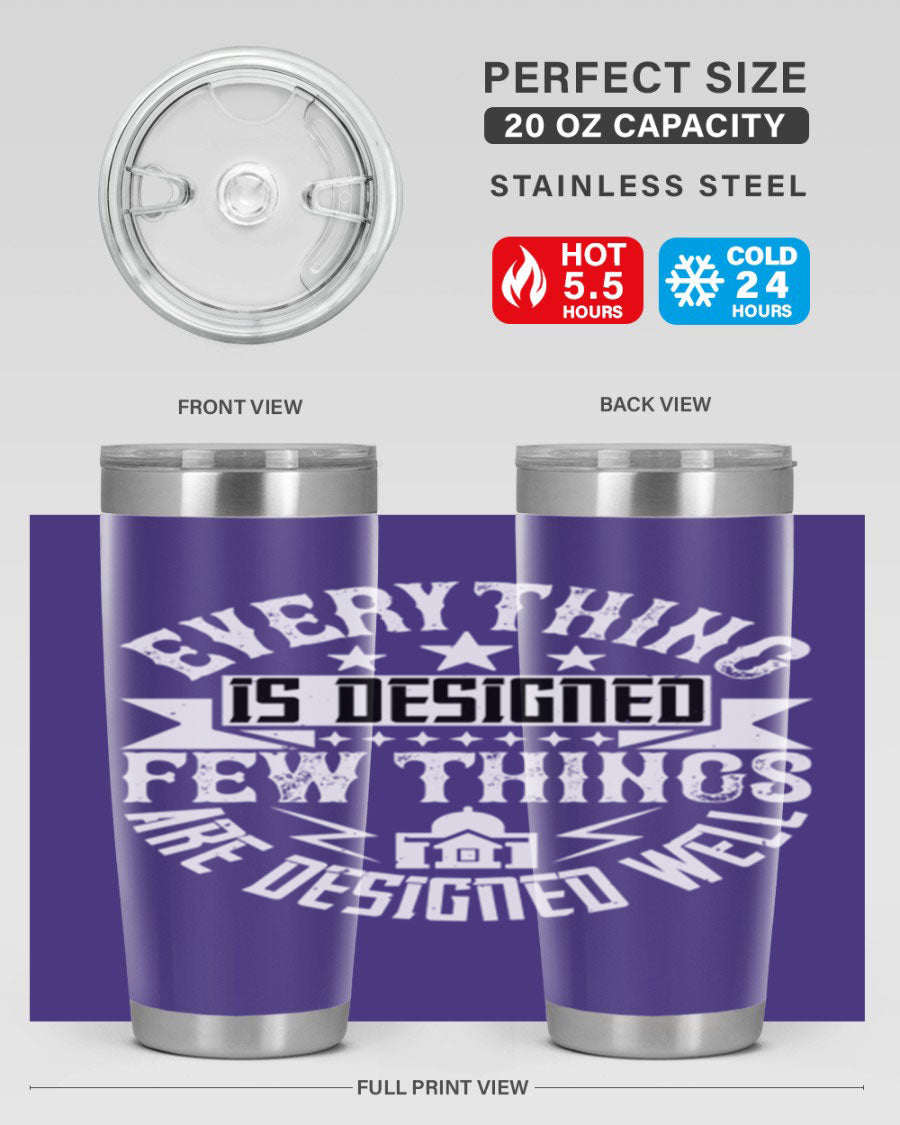 Everything is Designed Few Things are Designed Well Style 43# tumbler, showcasing double wall vacuum stainless steel with a copper lining and a drink-thru lid.