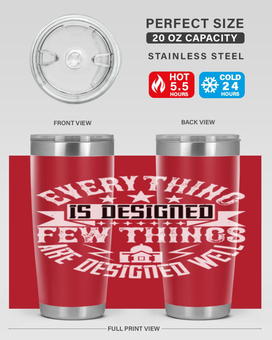 Everything is Designed Few Things are Designed Well Style 43# tumbler, showcasing double wall vacuum stainless steel with a copper lining and a drink-thru lid.