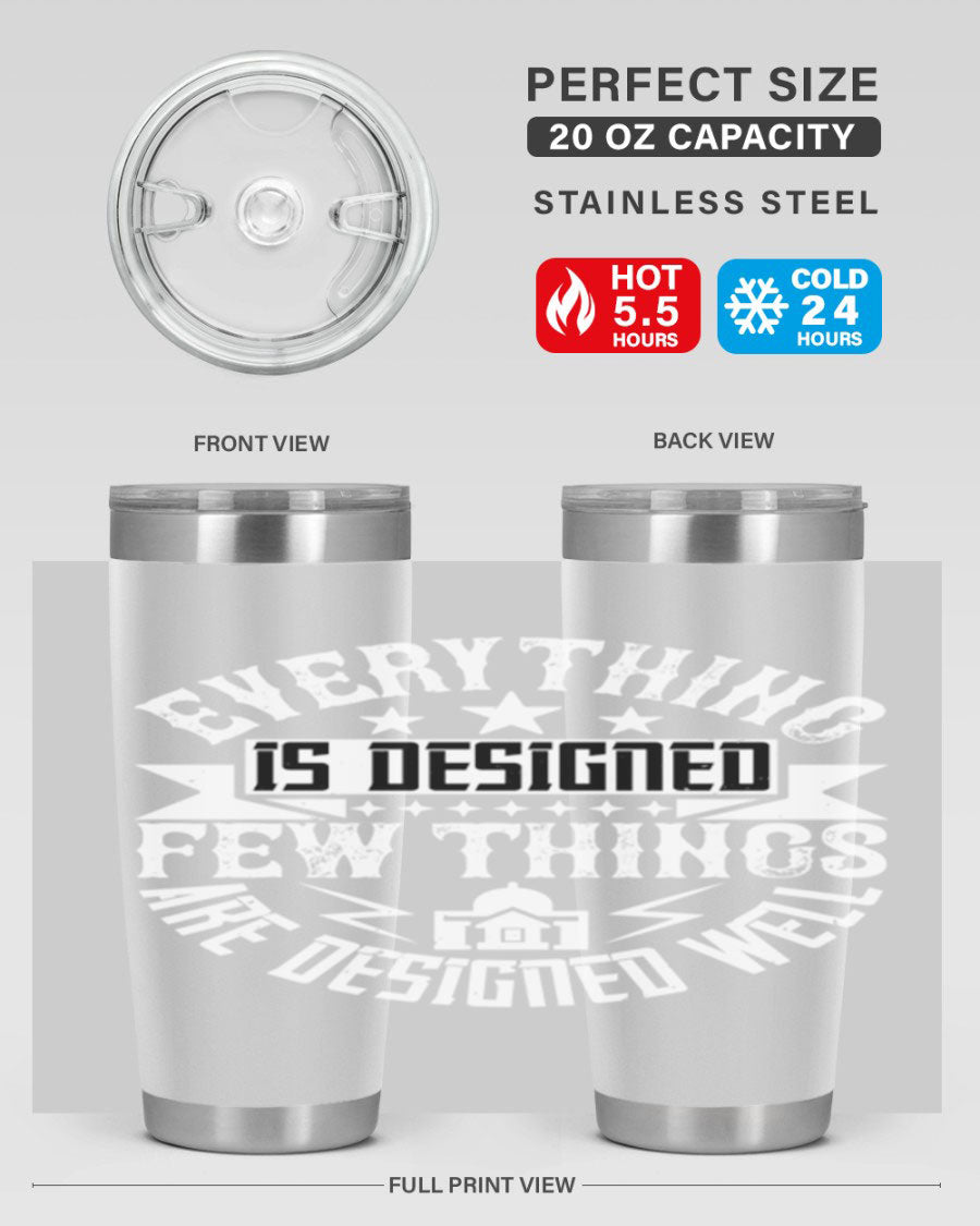 Everything is Designed Few Things are Designed Well Style 43# tumbler, showcasing double wall vacuum stainless steel with a copper lining and a drink-thru lid.