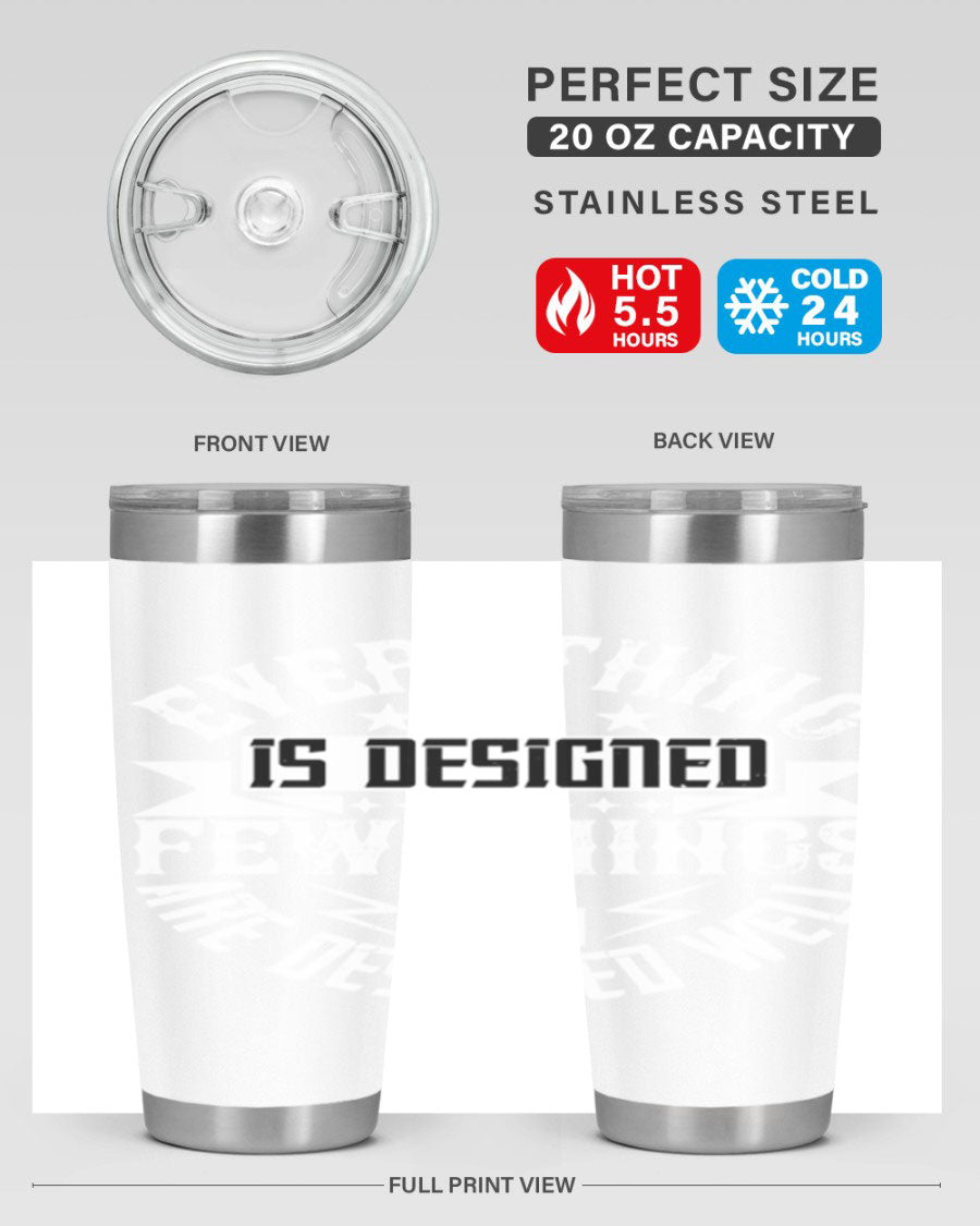 Everything is Designed Few Things are Designed Well Style 43# tumbler, showcasing double wall vacuum stainless steel with a copper lining and a drink-thru lid.