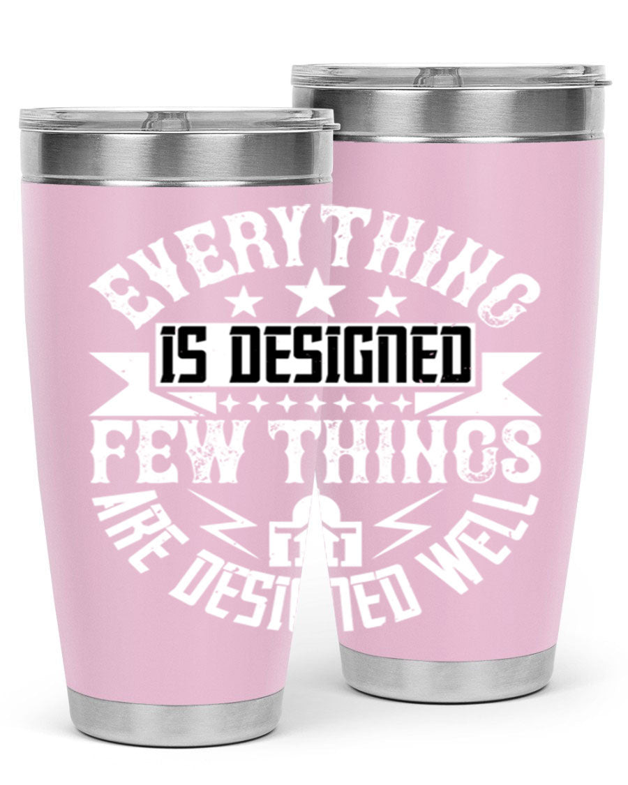 Everything is Designed Few Things are Designed Well Style 43# tumbler, showcasing double wall vacuum stainless steel with a copper lining and a drink-thru lid.