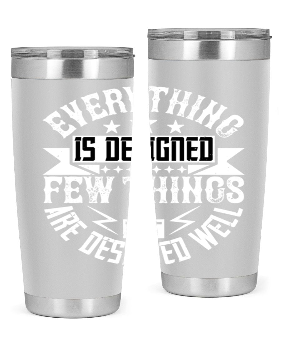 Everything is Designed Few Things are Designed Well Style 43# tumbler, showcasing double wall vacuum stainless steel with a copper lining and a drink-thru lid.