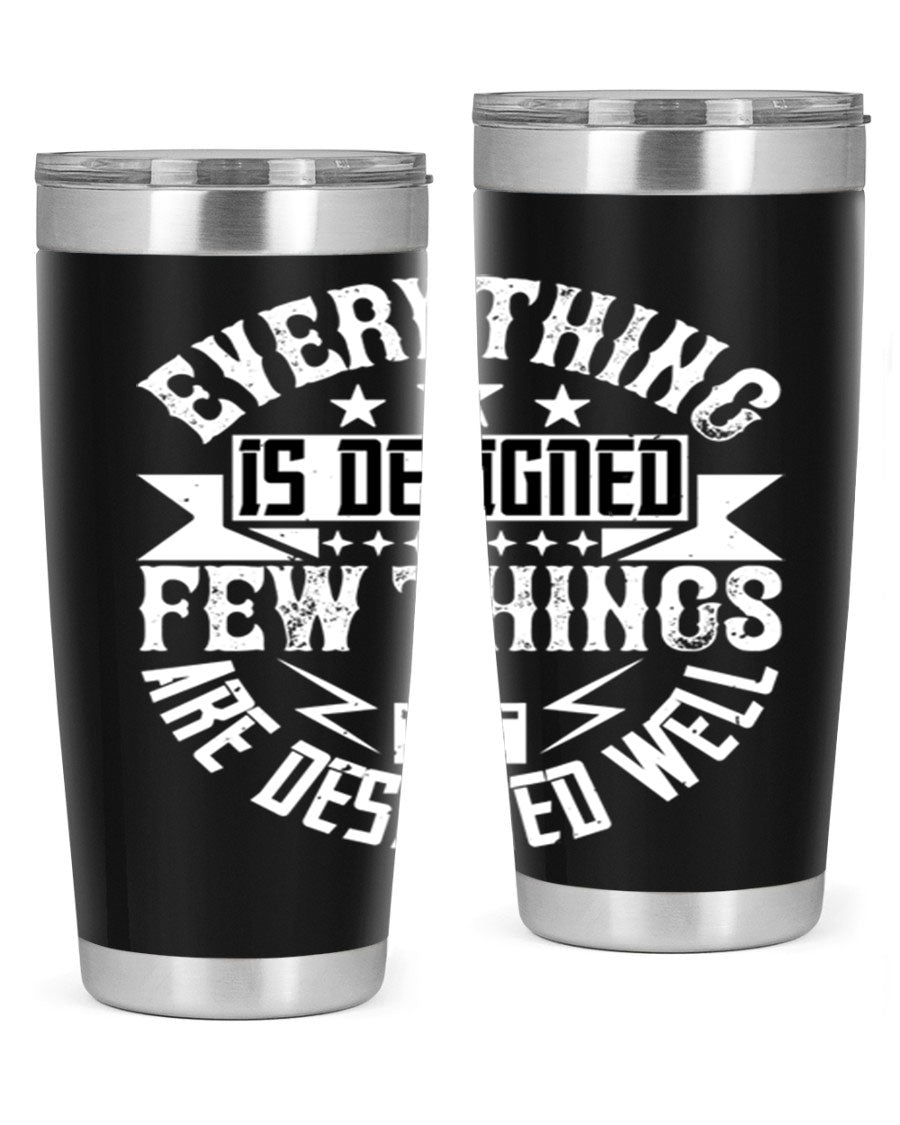 Everything is Designed Few Things are Designed Well Style 43# tumbler, showcasing double wall vacuum stainless steel with a copper lining and a drink-thru lid.
