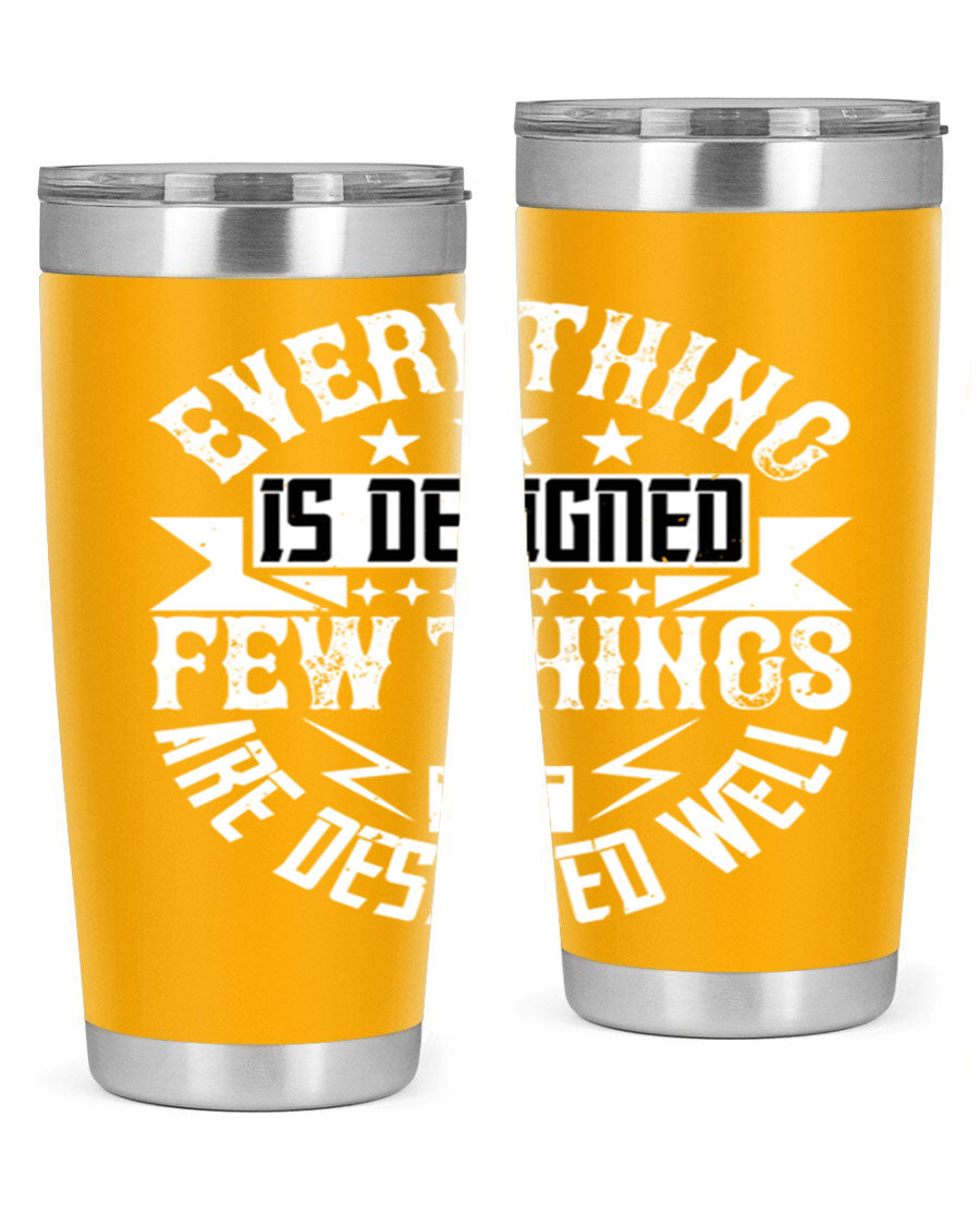 Everything is Designed Few Things are Designed Well Style 43# tumbler, showcasing double wall vacuum stainless steel with a copper lining and a drink-thru lid.