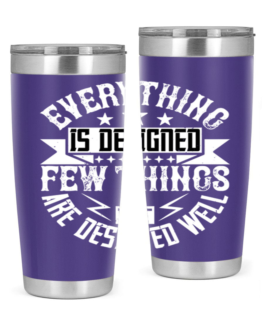 Everything is Designed Few Things are Designed Well Style 43# tumbler, showcasing double wall vacuum stainless steel with a copper lining and a drink-thru lid.