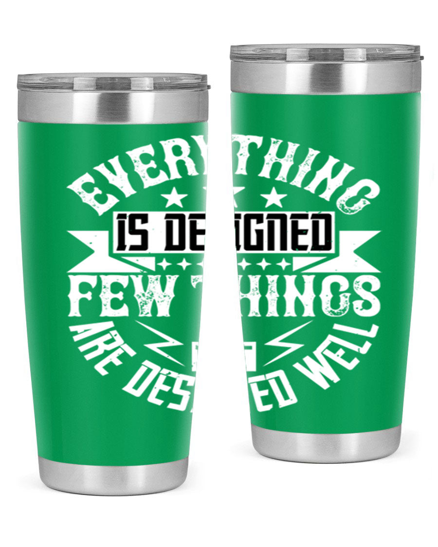 Everything is Designed Few Things are Designed Well Style 43# tumbler, showcasing double wall vacuum stainless steel with a copper lining and a drink-thru lid.