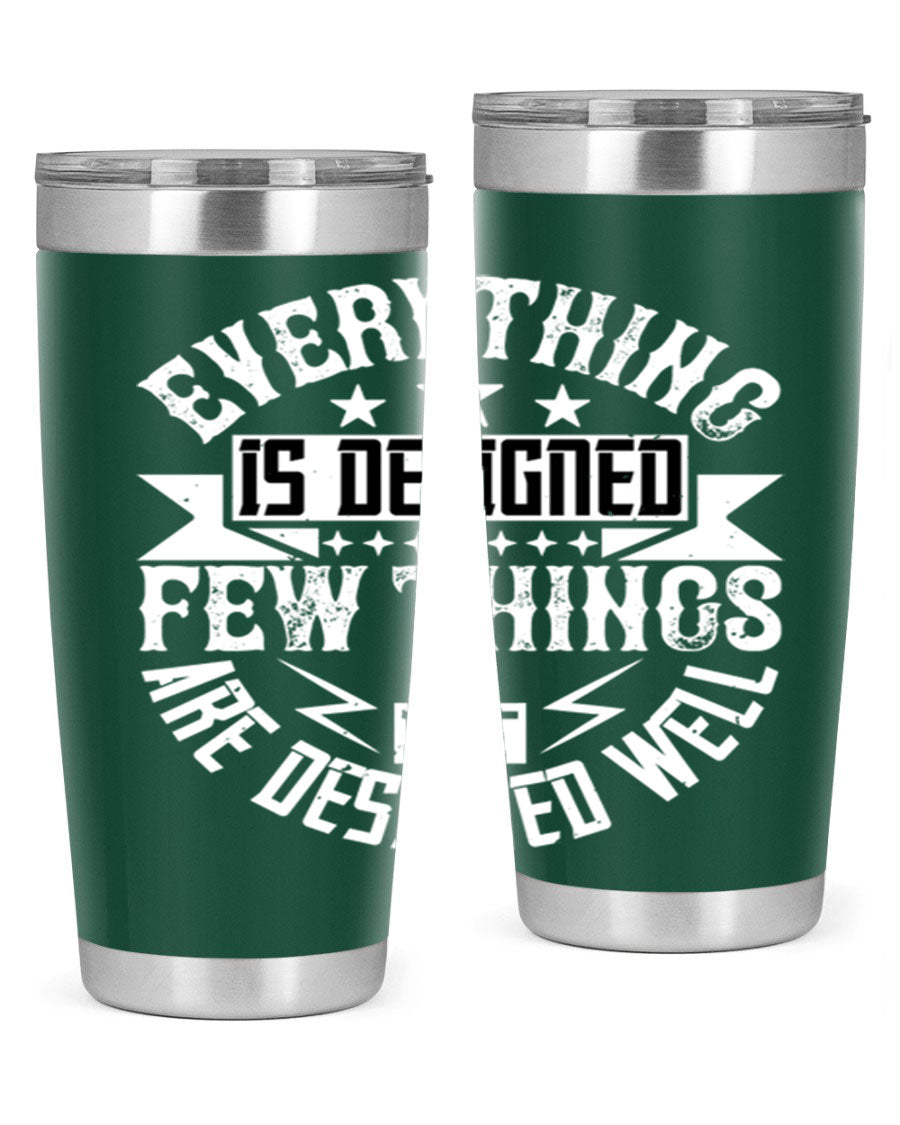 Everything is Designed Few Things are Designed Well Style 43# tumbler, showcasing double wall vacuum stainless steel with a copper lining and a drink-thru lid.