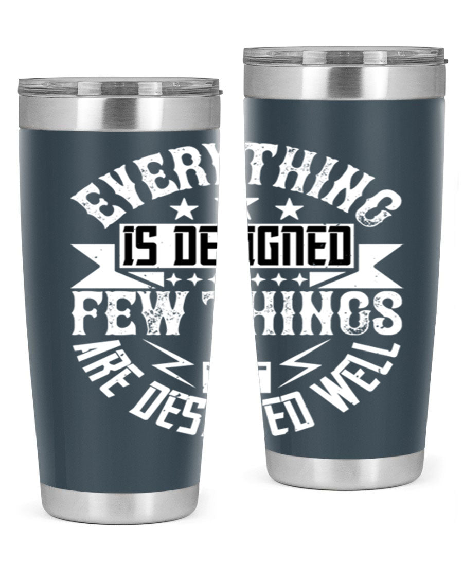 Everything is Designed Few Things are Designed Well Style 43# tumbler, showcasing double wall vacuum stainless steel with a copper lining and a drink-thru lid.