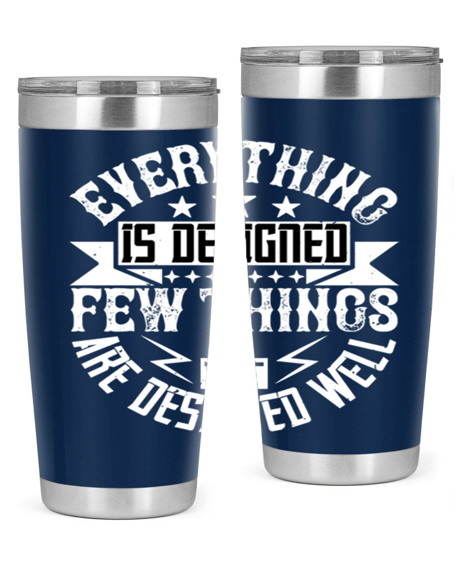 Everything is Designed Few Things are Designed Well Style 43# tumbler, showcasing double wall vacuum stainless steel with a copper lining and a drink-thru lid.