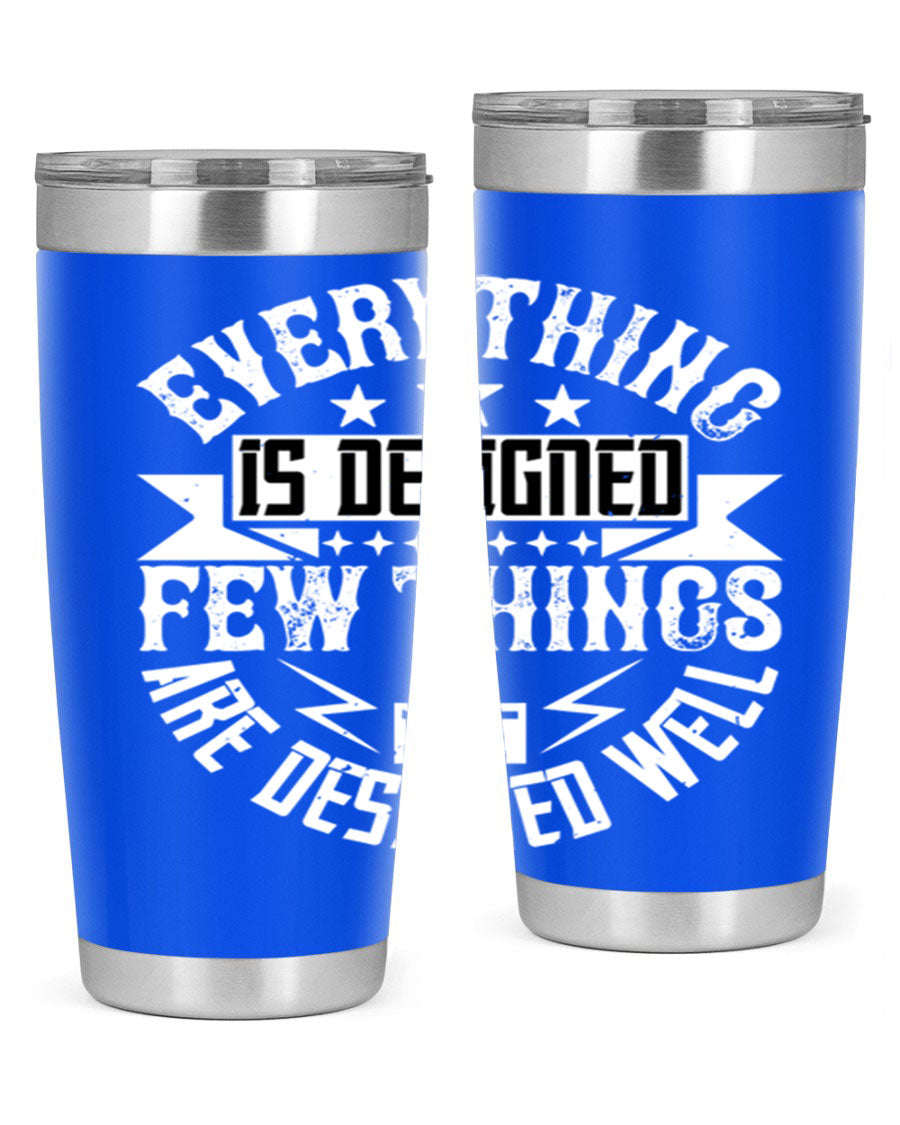 Everything is Designed Few Things are Designed Well Style 43# tumbler, showcasing double wall vacuum stainless steel with a copper lining and a drink-thru lid.