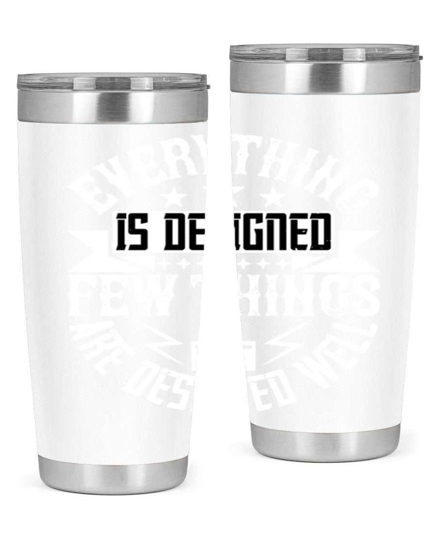 Everything is Designed Few Things are Designed Well Style 43# tumbler, showcasing double wall vacuum stainless steel with a copper lining and a drink-thru lid.
