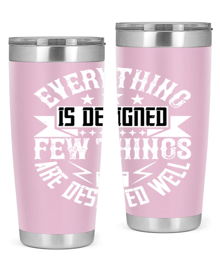 Everything is Designed Few Things are Designed Well Style 43# tumbler, showcasing double wall vacuum stainless steel with a copper lining and a drink-thru lid.