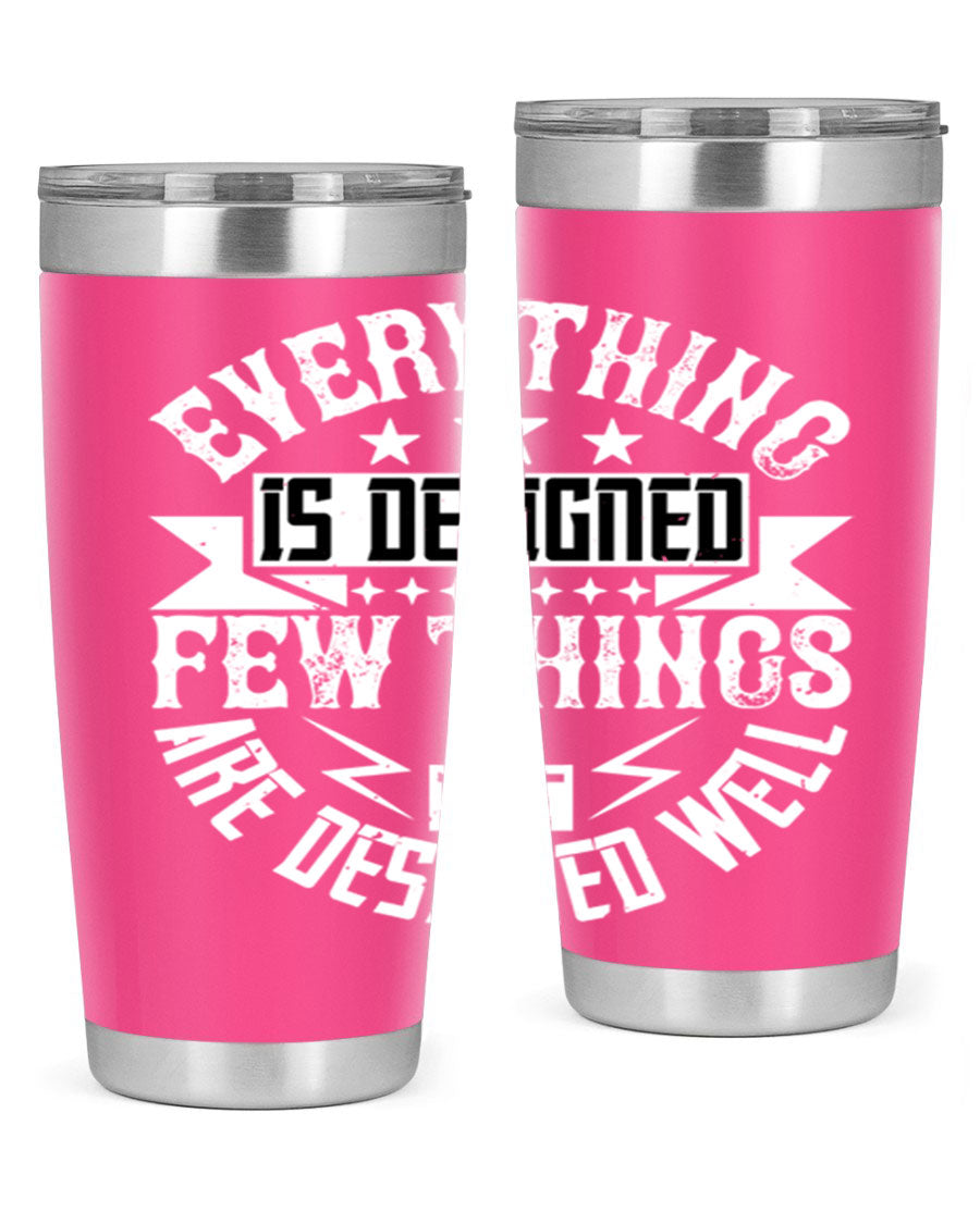 Everything is Designed Few Things are Designed Well Style 43# tumbler, showcasing double wall vacuum stainless steel with a copper lining and a drink-thru lid.