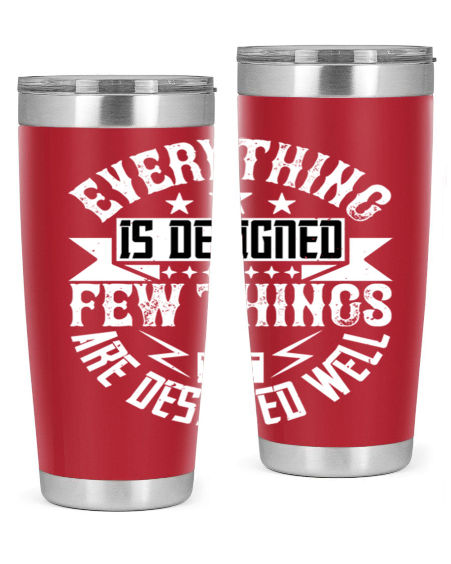 Everything is Designed Few Things are Designed Well Style 43# tumbler, showcasing double wall vacuum stainless steel with a copper lining and a drink-thru lid.