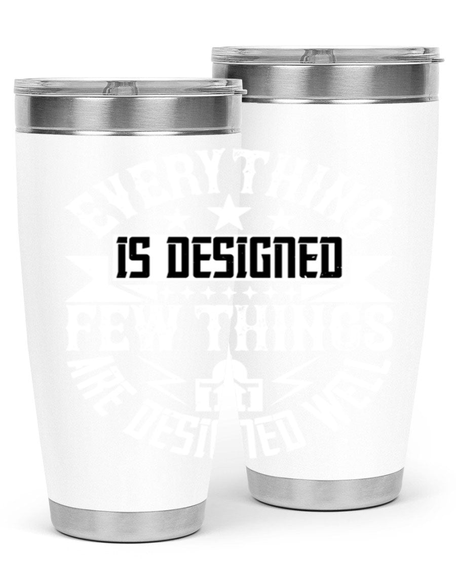 Everything is Designed Few Things are Designed Well Style 43# tumbler, showcasing double wall vacuum stainless steel with a copper lining and a drink-thru lid.