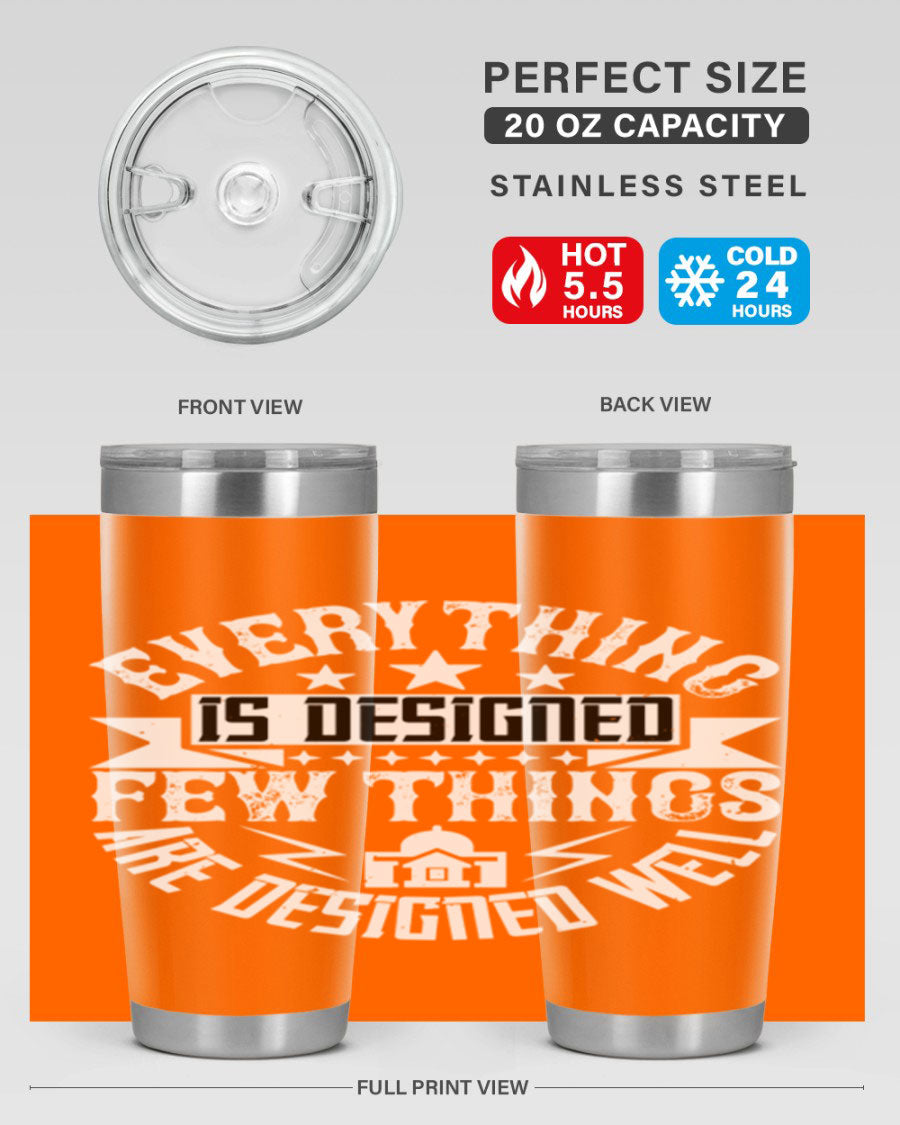 Everything is Designed Few Things are Designed Well Style 43# tumbler, showcasing double wall vacuum stainless steel with a copper lining and a drink-thru lid.