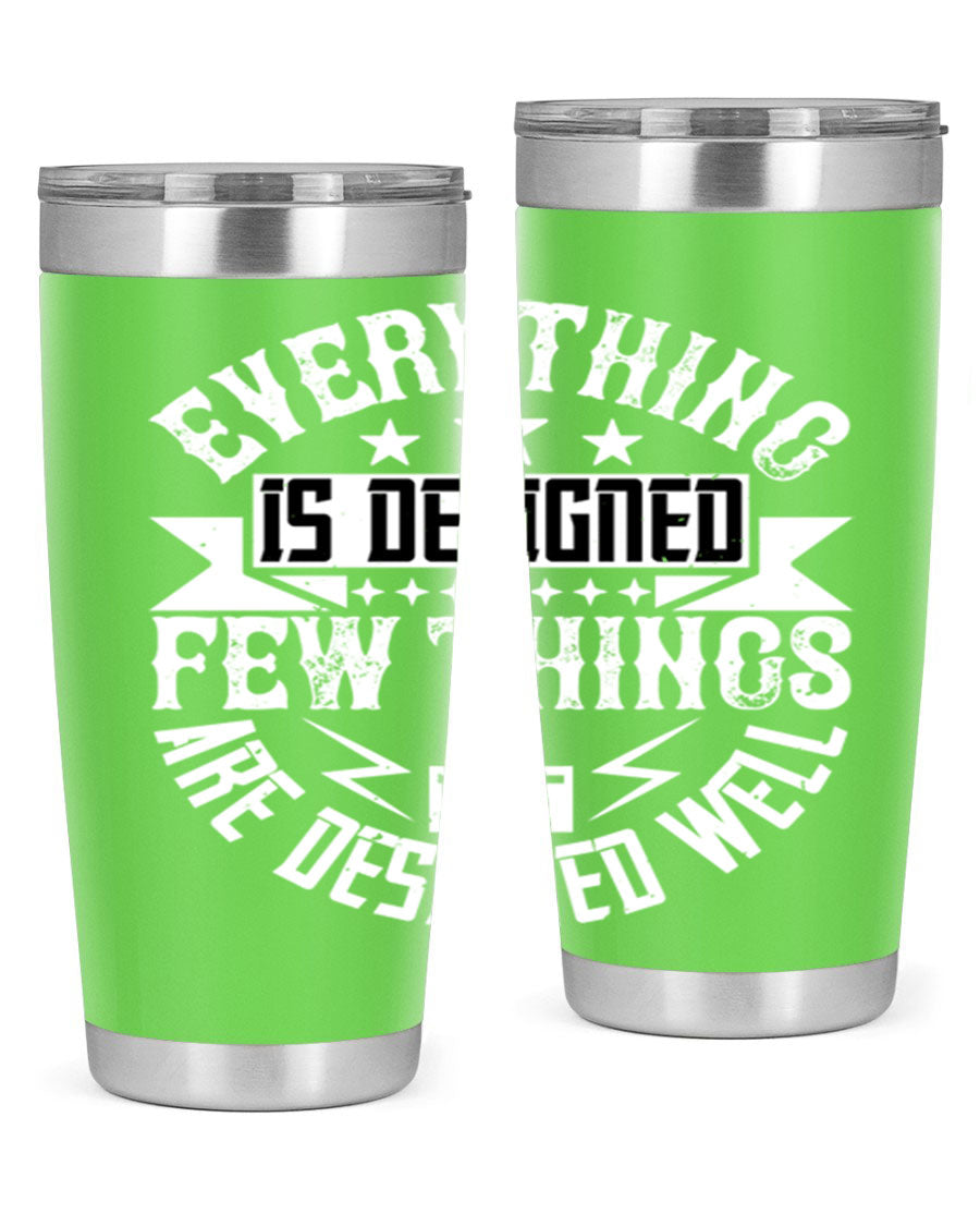 Everything is Designed Few Things are Designed Well Style 43# tumbler, showcasing double wall vacuum stainless steel with a copper lining and a drink-thru lid.